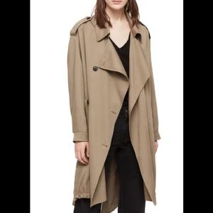 Allsaints Lia MAC Trench Coat Sage Green Size M